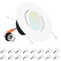 Luxrite 5/6 Inch Gimbal LED Recessed Can Lights 5 CCT Selectable 2700K-5000K 11W 1100LM Dimmable 16-Pack LR23043-16PK
